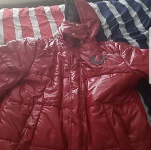 Red true religion puff jacket